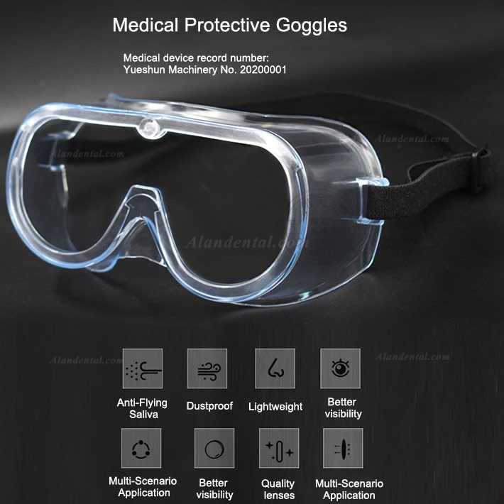 Medical Protective Goggles Splash Safety with Clear Anti Fog Lenses Block Flying Saliva and Dust